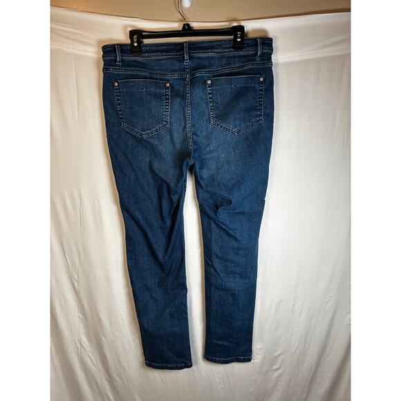 J. Jill Denim Authentic Fit Slim Ankle Jeans Size 14 Mid Rise Blue Jeans Pants - Picture 2 of 6